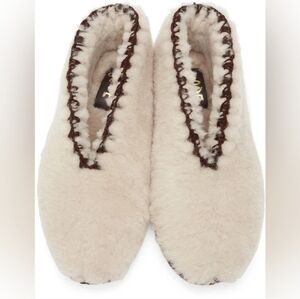 Bode Beige Greco Shearling Slippers size 44 BNWB